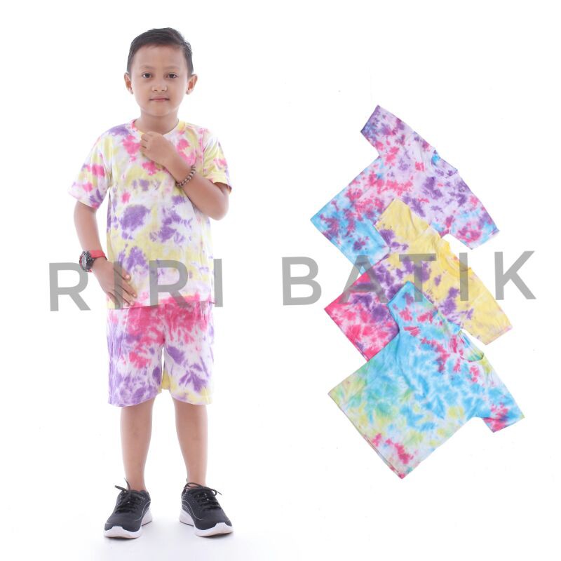 set tye dye anak bahan kaos