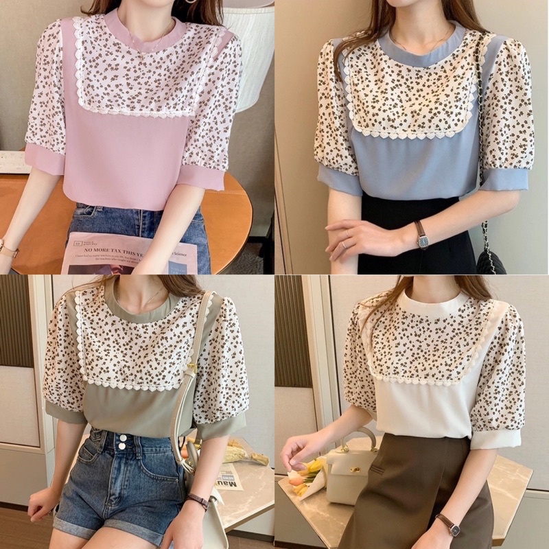 ATASAN BLOUSE MIRIAM PATCHWORK IMPORT KS2466