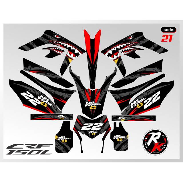 DECAL Honda CRF 150L Motif Shark