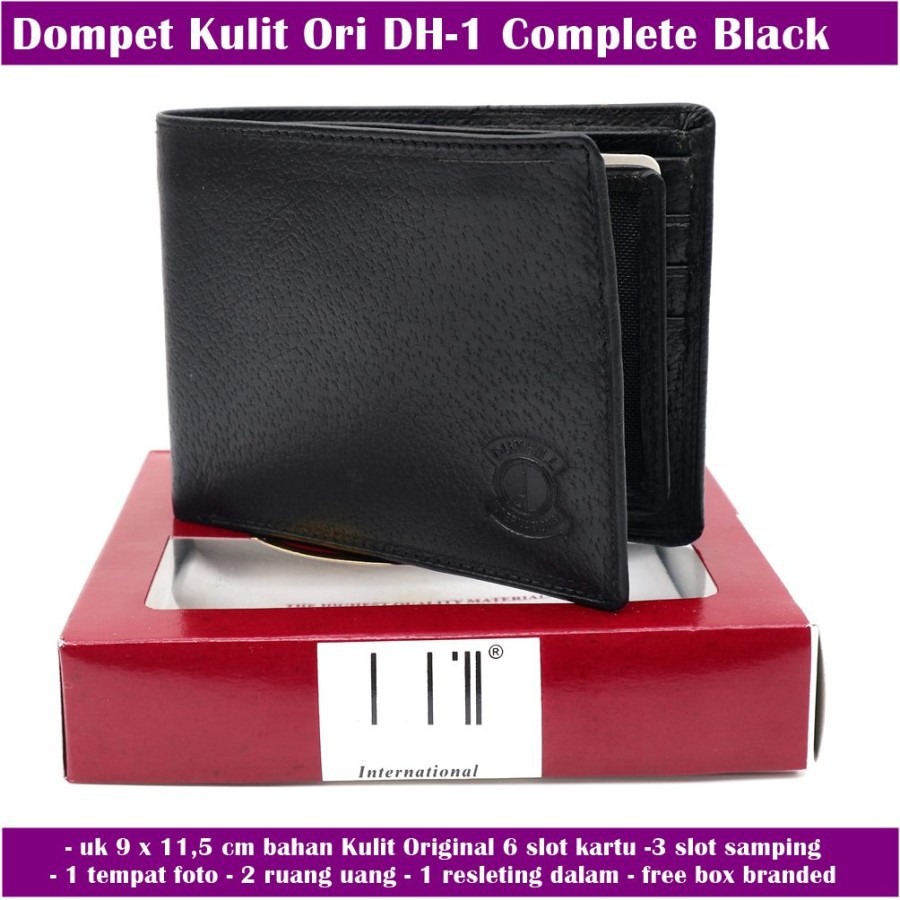 LLS Dompet Leather Pria DH1 Black Complete