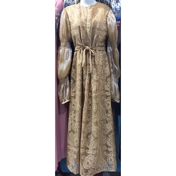 gamis brukat lengan balon