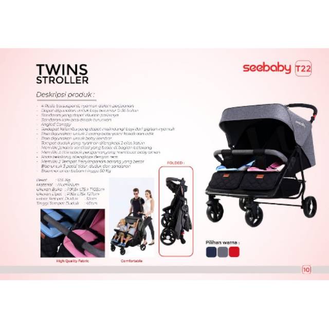 Stroller seebaby kembar T22