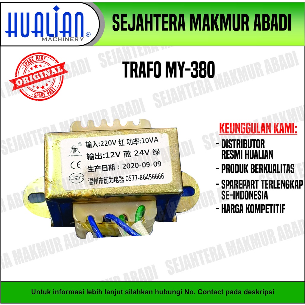 Trafo / Transformer Date Coding MY - 380 F / W