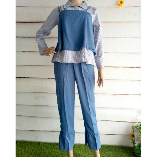 Setelan katun 3 in 1 pants + inner + outer