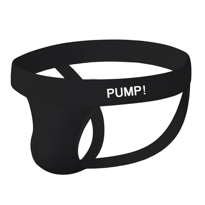 Pump jockstrap Jock strap solid color edition Hitam Putih - Hitam M
