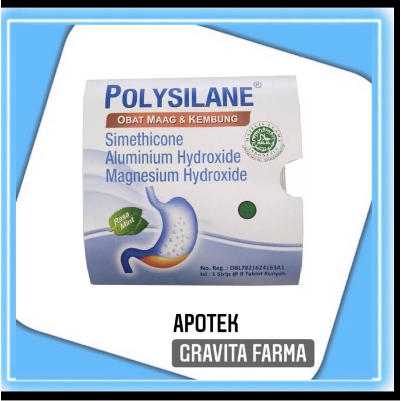 Polysilane tablet kunyah isi 8 tablet