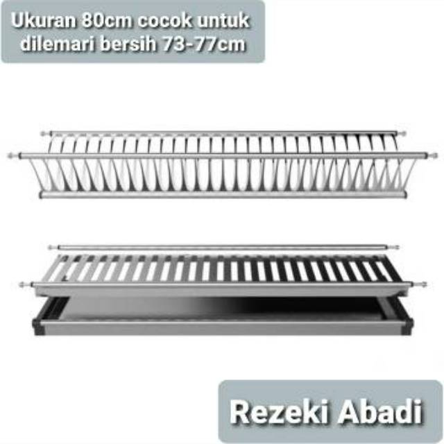Rak Piring &  Gelas 80cm Stainless