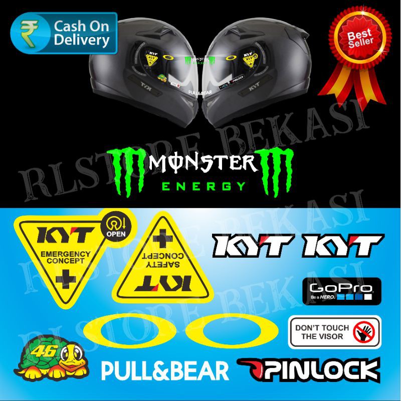Paket  Stiker visor Helm  KYT moster