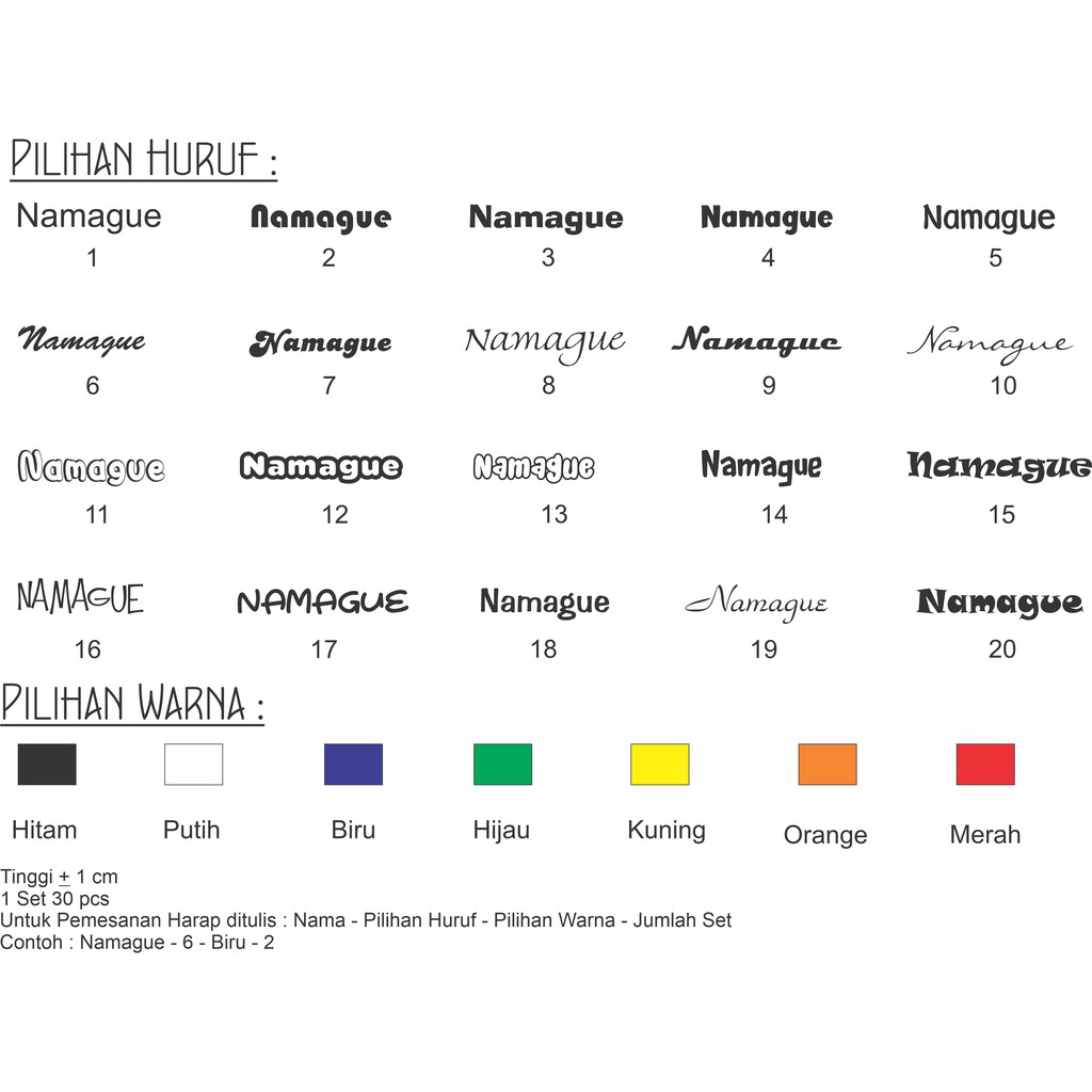 Cutting Sticker Nama Kecil