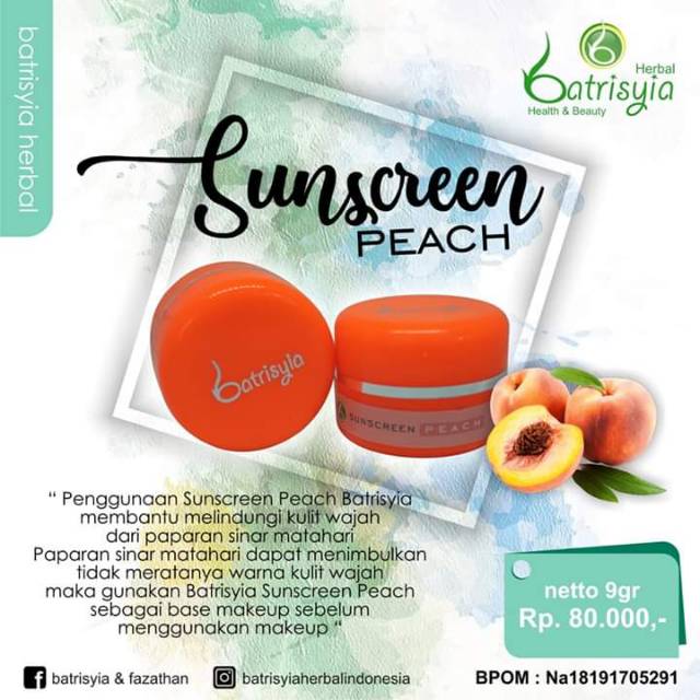 Sunscreen Peach Rp. 80.000/9gr