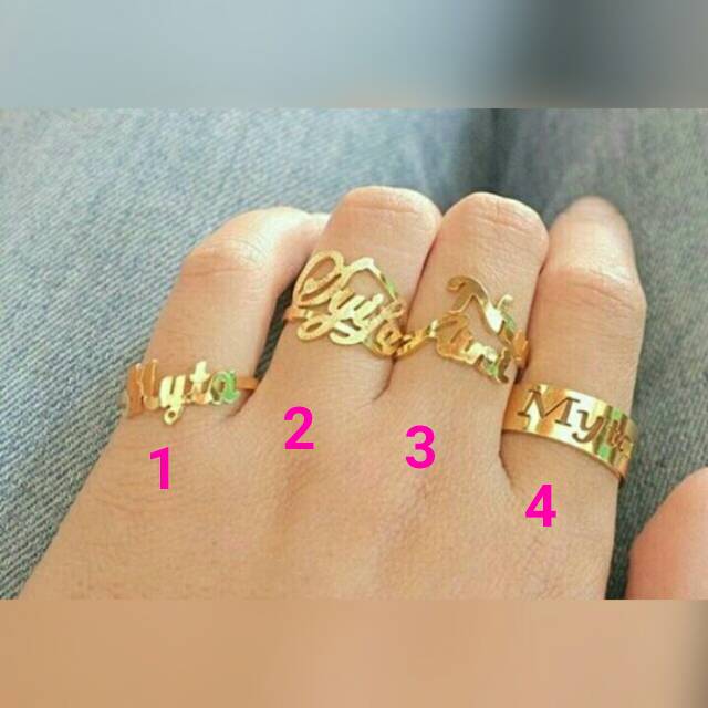 Cincin Nama Lapis emas