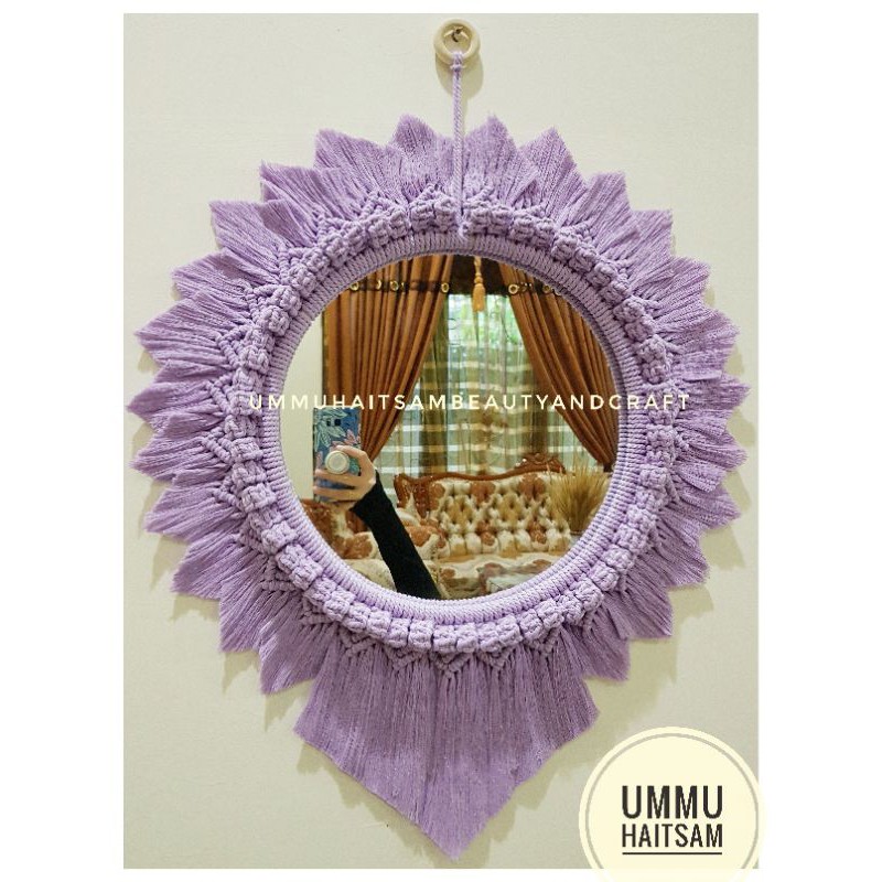 cermin aesthetic  macrame 30 cm