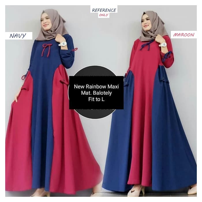 RAINBOW DRESS NAVY & MAROON
