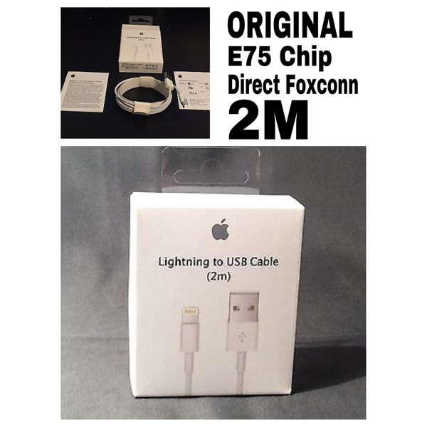 Murah E75 Chip USB DATA CHARGE 2M LIGHTNING CABLE FROM FOXCONN IOS 10 Limited