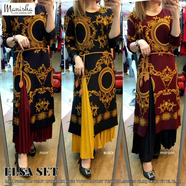 Elsa set top +rok plisket