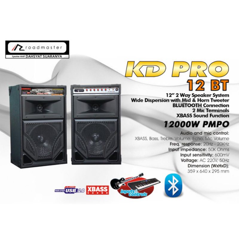 Speaker Aktif Roadmaster Kd Pro 12 BT Bluetooth