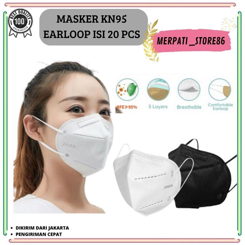 Masker KN95 Earloop Disposable Mask Isi 20Pcs - MS86