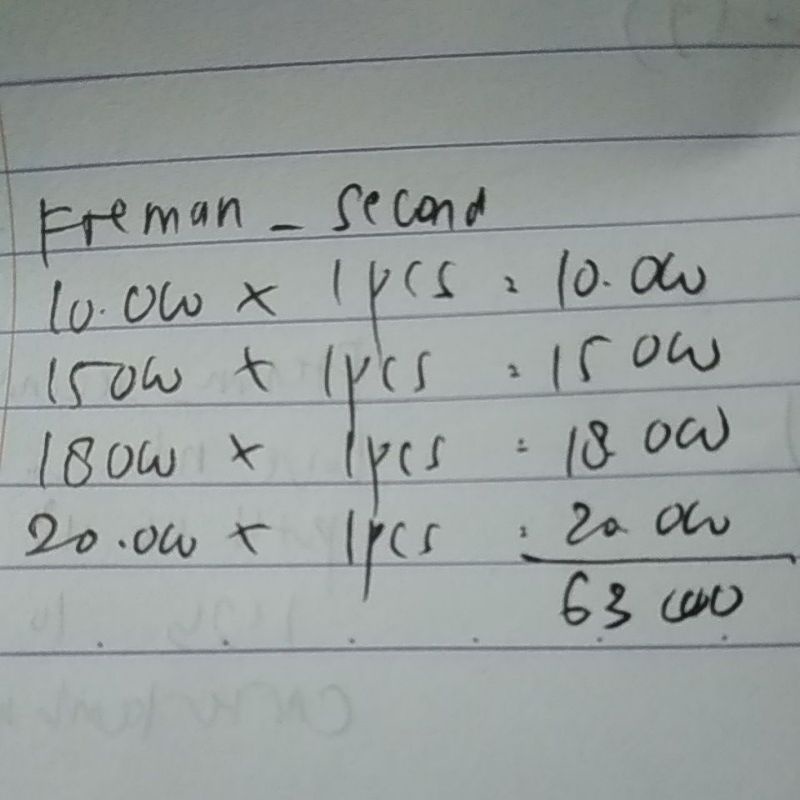 pesanan ka @freman_seconds