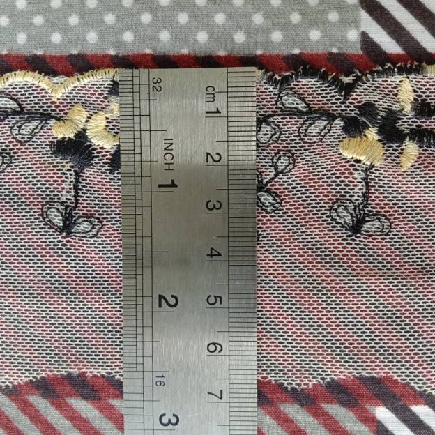 RB178 Renda bordir tile ukuran 7cm (permeter)