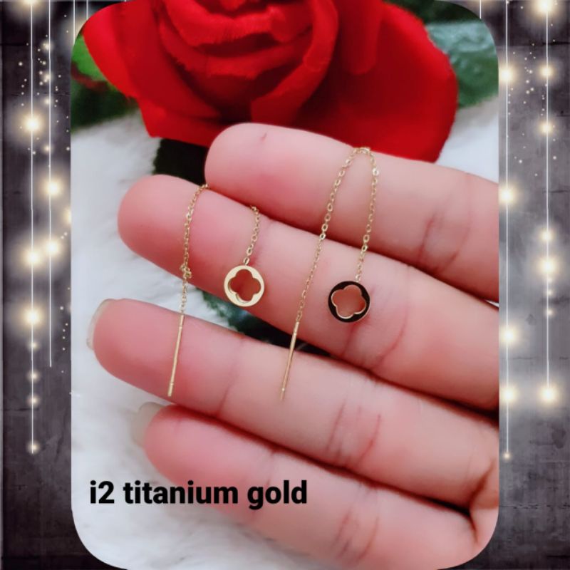 anting tintanium permata zircon crystal