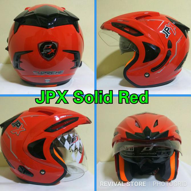 Helm JPX Supreme Solid Red Ferrari double visor - revivalll