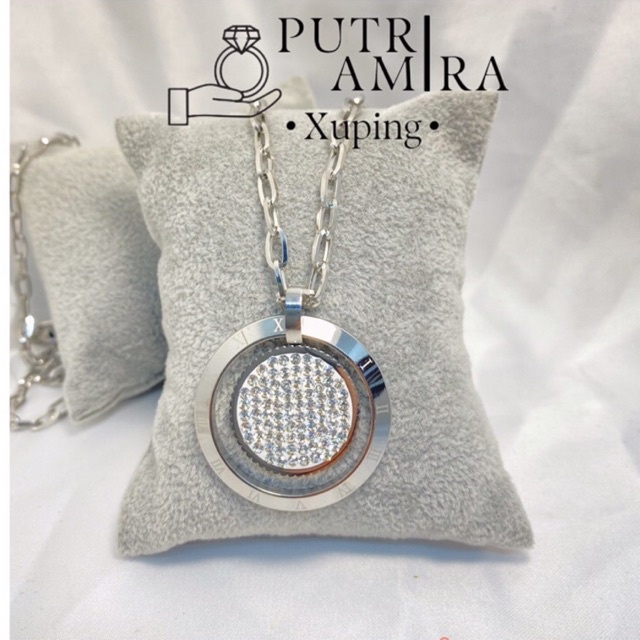✅COD✅ Kalung Hijab TITANIUM 55cm / PutriAmira.Xuping