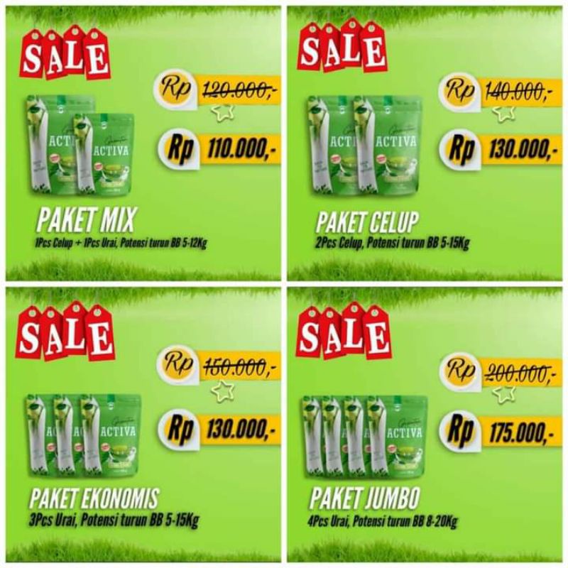 PELANGSING GREENTEA ACTIVA (PAKET JUMBO)