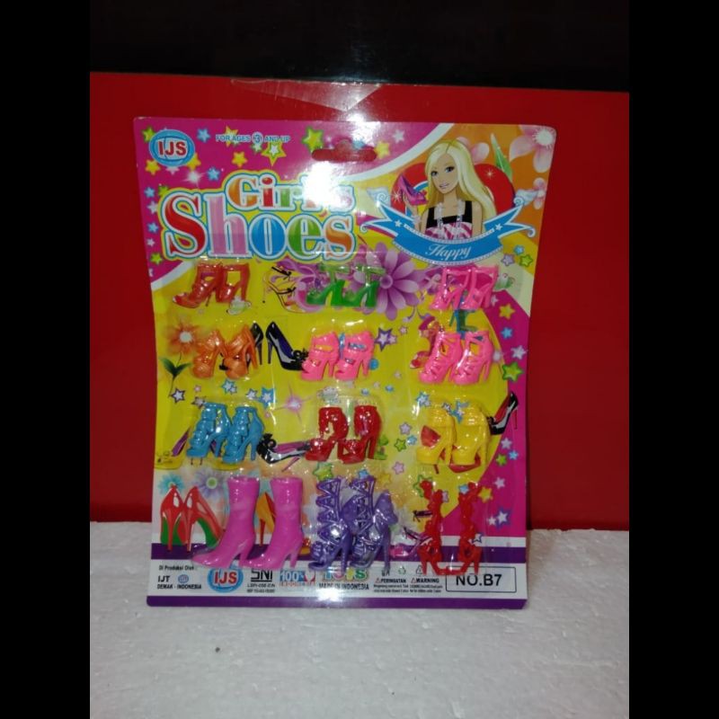 Mainan model sepatu barbie mini set