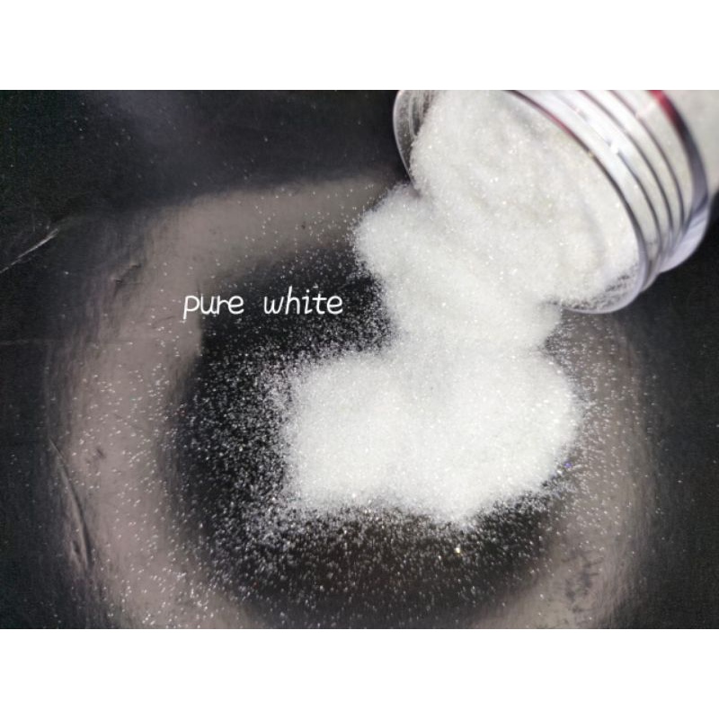 Gliter putih pure white 0,2mm