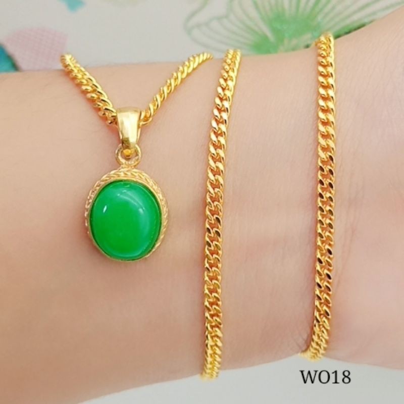 kalung titanium permata giok terawet
