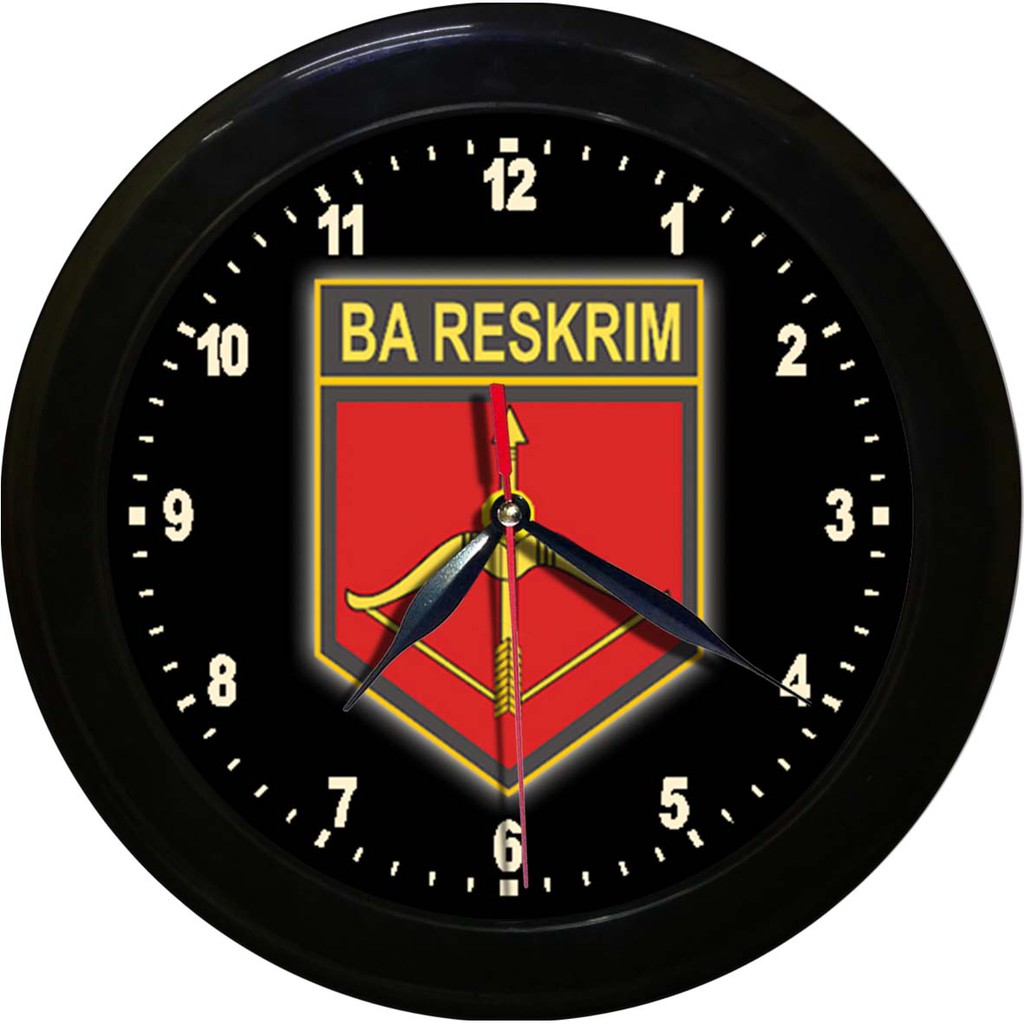 JAM DINDING LOGO BARESKRIM  (DIAMETER 30 CM)