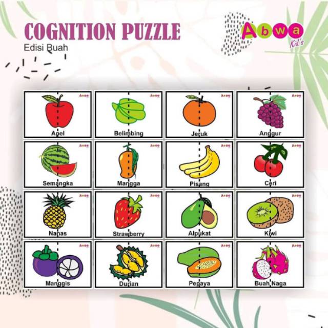 Mencocokan puzzle buah