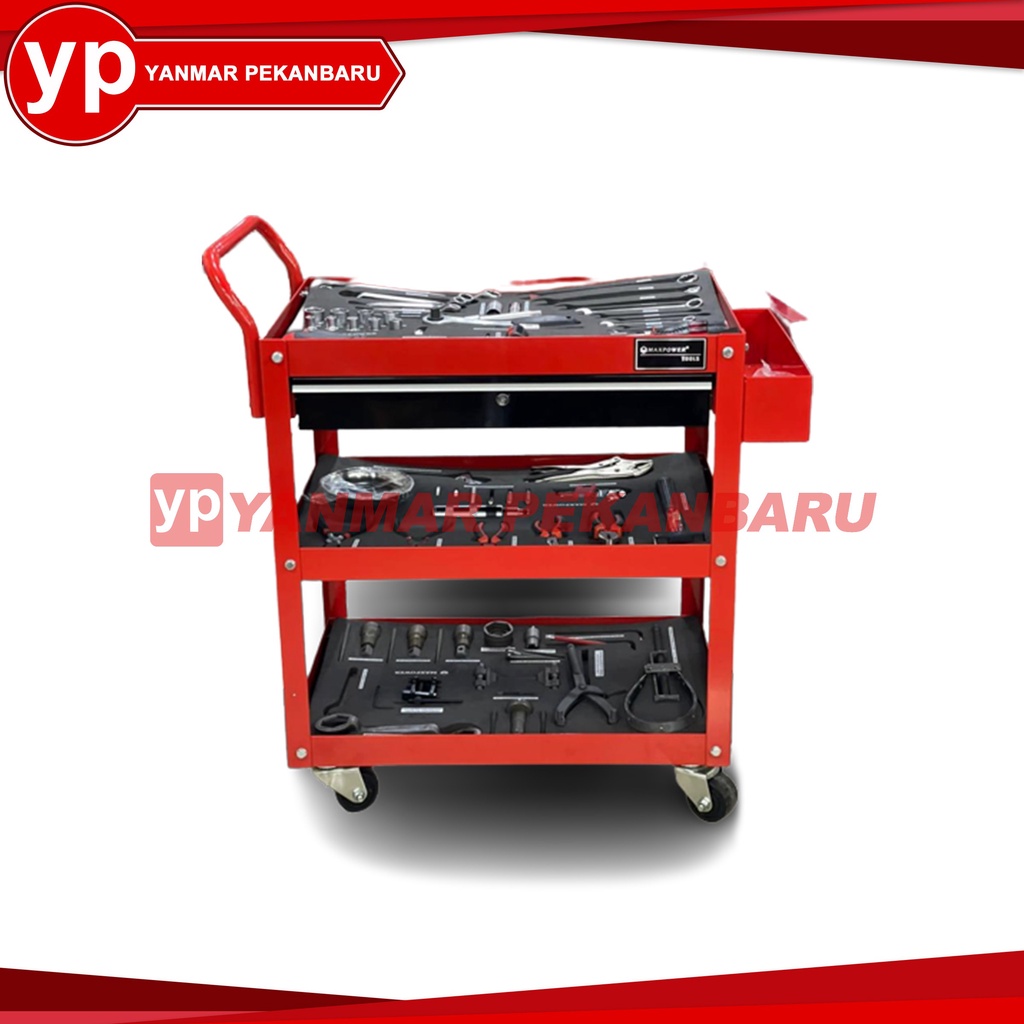 TOOL RAK COMPLETE / MOTORCYCLE WORKSHOP TOOL 3 LEVEL 115 PCS/SET MAXPOWER