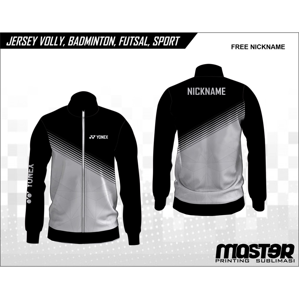 JAKET BADMINTON CUSTOM II HTM PUTIH