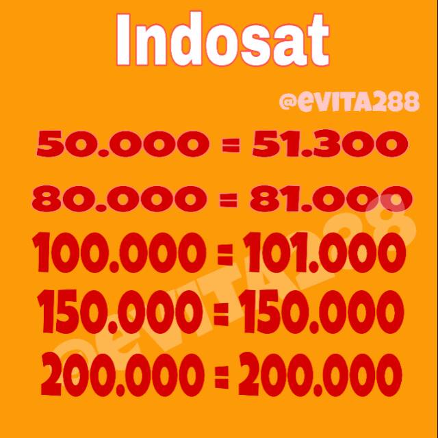 PULSA INDOSAT 50.000 - 200.000