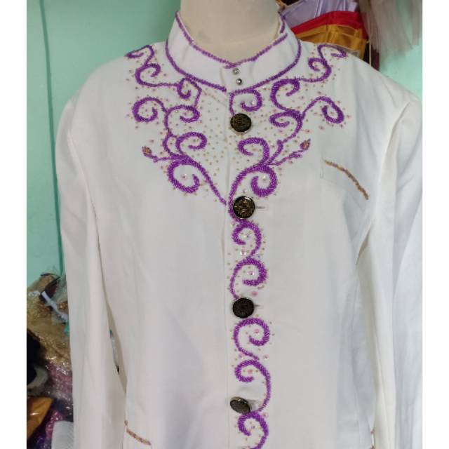 SALE...Ready setelan jas payet putih