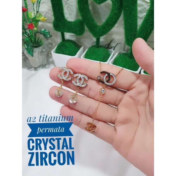 set titanium permata crystal zircon