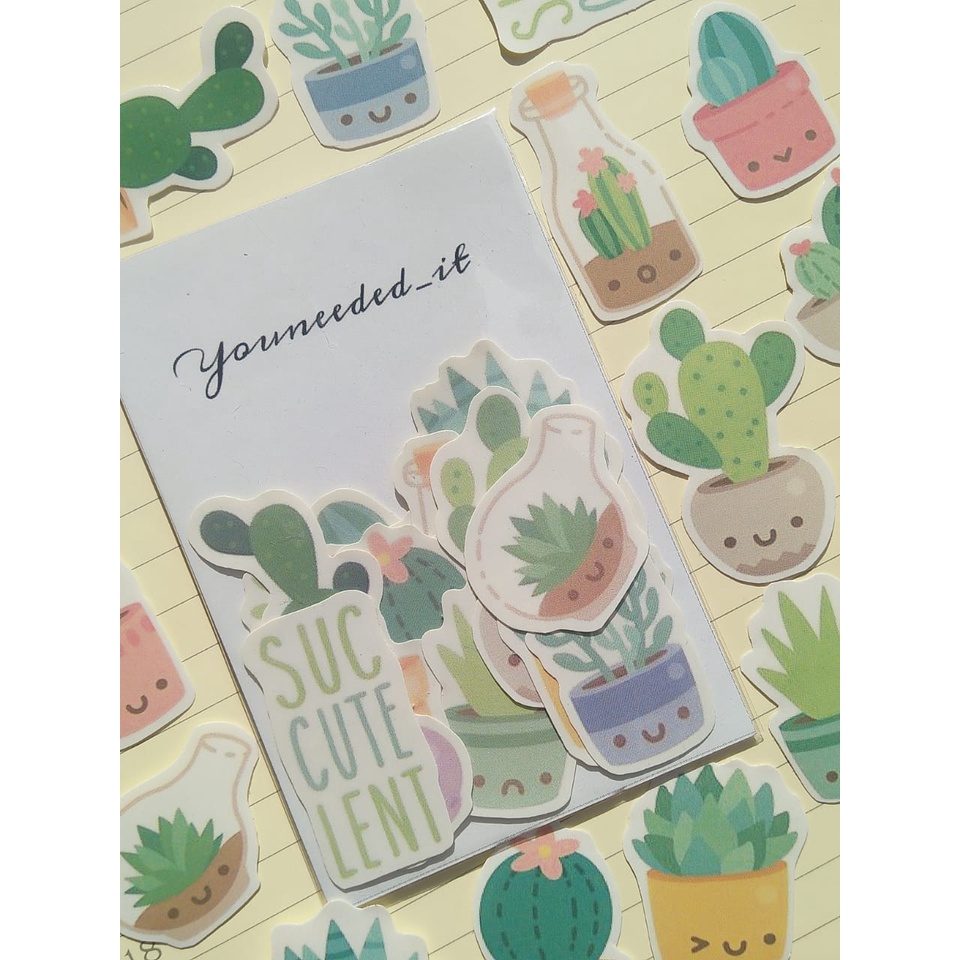 Stiker Cactus For Journaling/ Stiker Flake Cute