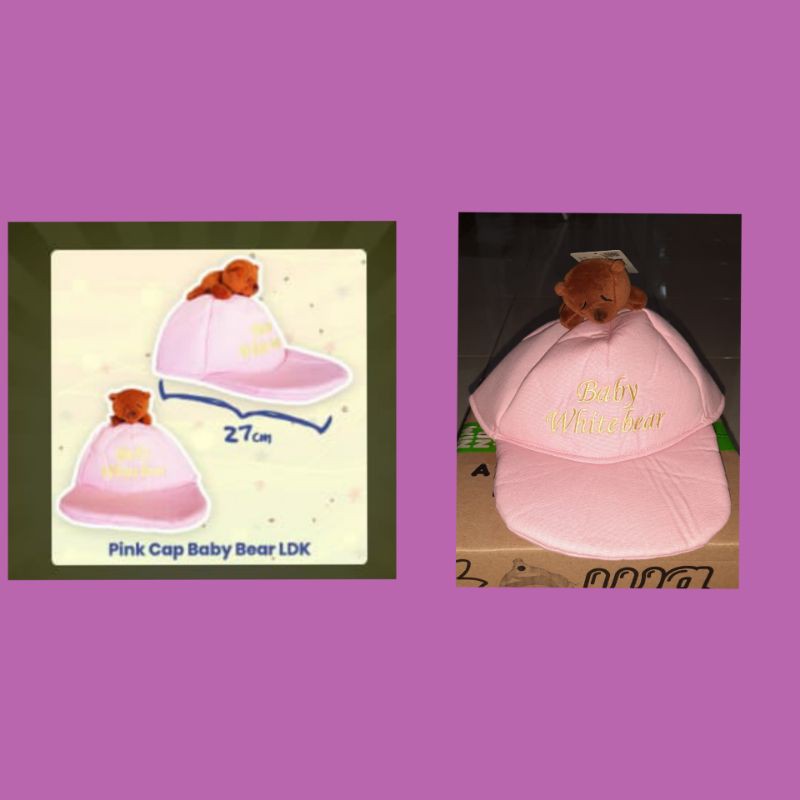 pink cap baby bear