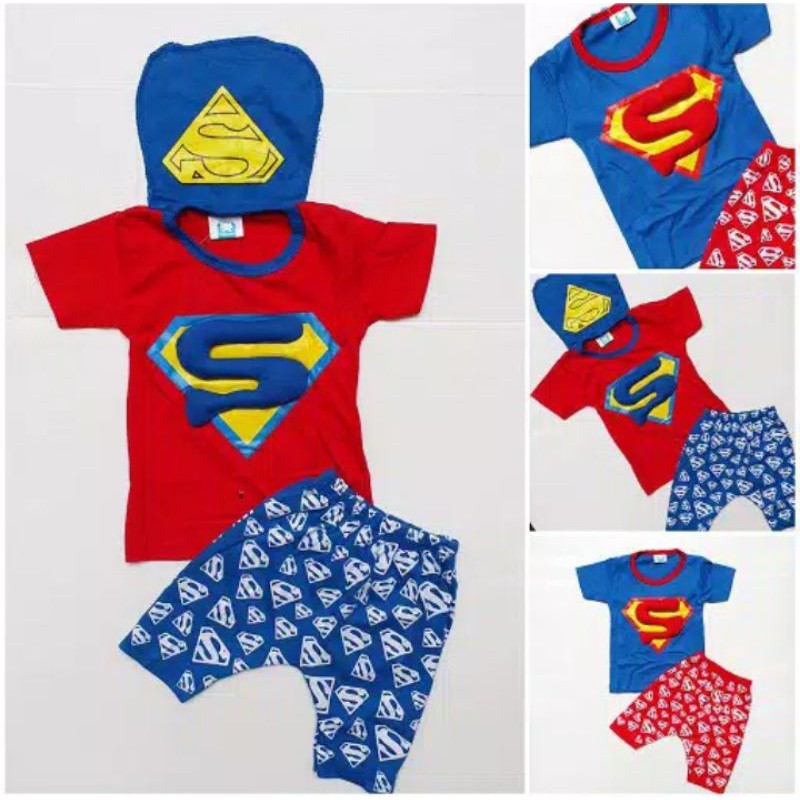Setelan Anak Superman Sayap 3D
