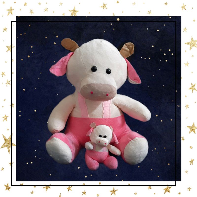 Boneka Sapi Pinky Ibu dan Anak