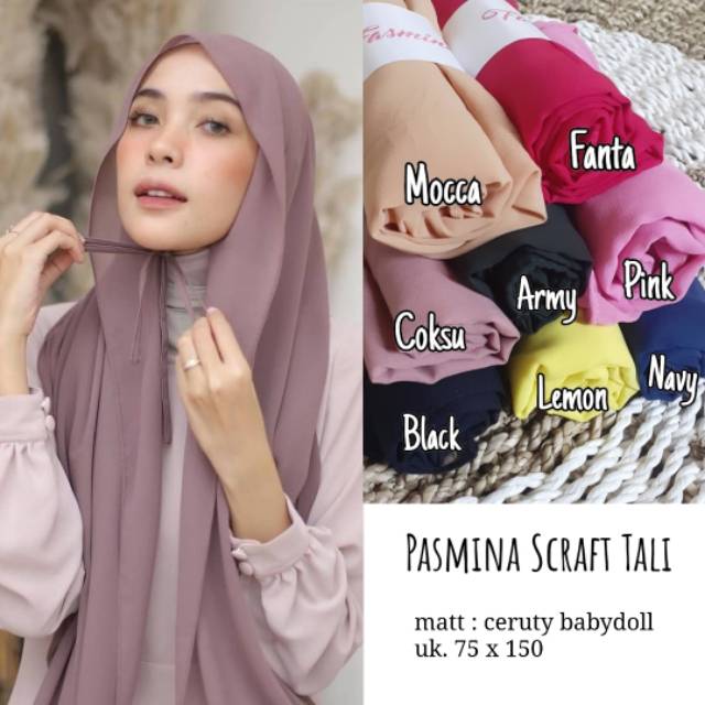 Jilbab Pasmina instan tali