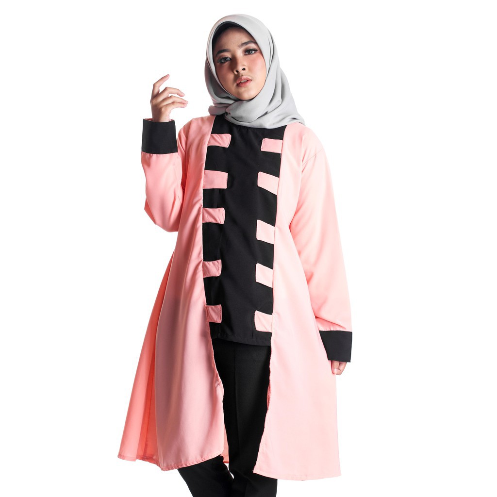 AULIA TUNIC PEACH-HITAM
