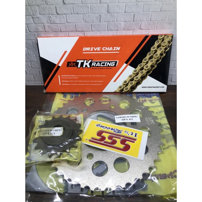 Gearset SSS 428 Rantai TK Racing Scorpio