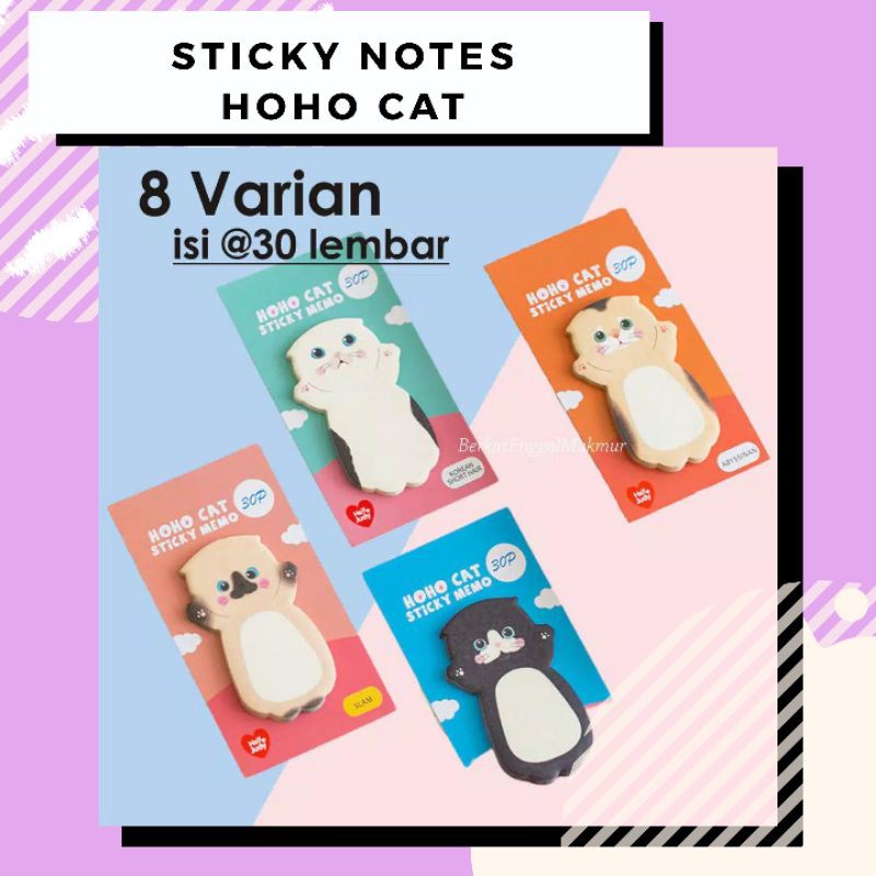 Sticky Notes Hoho Cat Memo Post It Lucu