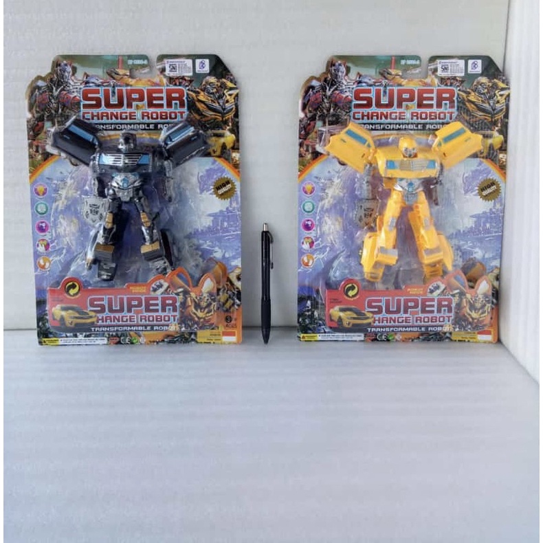 mainan transformers super change robot optimus prime bumble bee