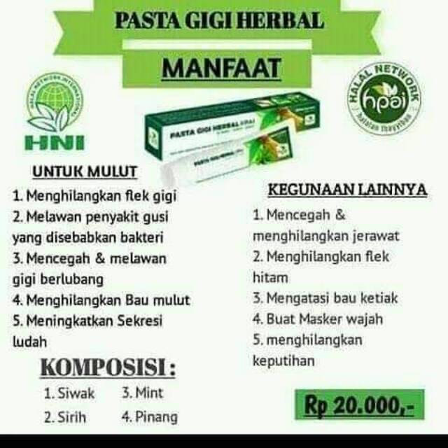 Pasta Gigi Herbal Siwak HPAI
