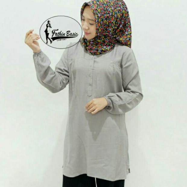 blouse polos rayon - Abu muda - Fathin Basic