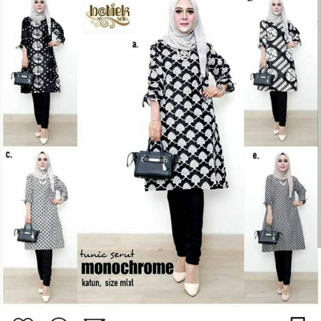 tunik serut monocrome