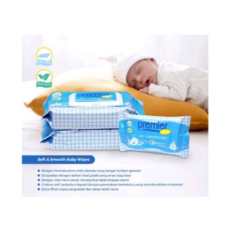 Premier Soft & Smooth Wipes Bundle isi 50 sheets RB11